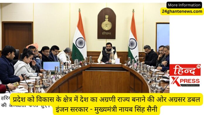 प्रदेश को विकास के क्षेत्र में देश का अग्रणी राज्य बनाने की ओर अग्रसर डबल इंजन सरकार - मुख्यमंत्री नायब सिंह सैनी