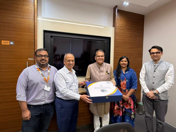 उद्योग मंत्री संजीव अरोड़ा द्वारा प्रगतिशील पंजाब निवेशक सम्मेलन 2026 से पहले टाटा संस के चेयरपर्सन एन. चंद्रशेखरन और सन फार्मा के चेयरमैन दिलीप शंघवी सहित अन्य उद्योगपतियों के साथ राज्य में निवेश के अवसरों पर विचार-विमर्श